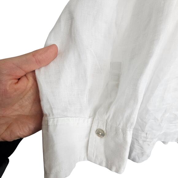 J. Jill Womens Linen Tunic Top Size L Coastal Resortwear Minimalist Travel White - Picture 4 of 10